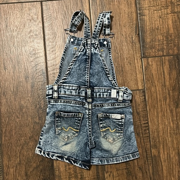 7 for all mankind Girls Overall Shorts size 2T soft - Picture 2 of 5